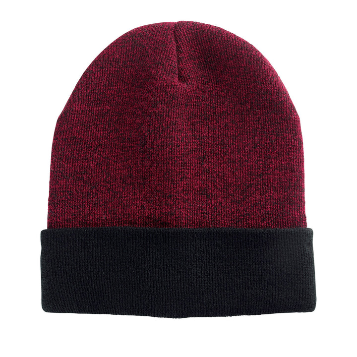 Womens Marled Yarn Beanie With Cuff (KNH3386)