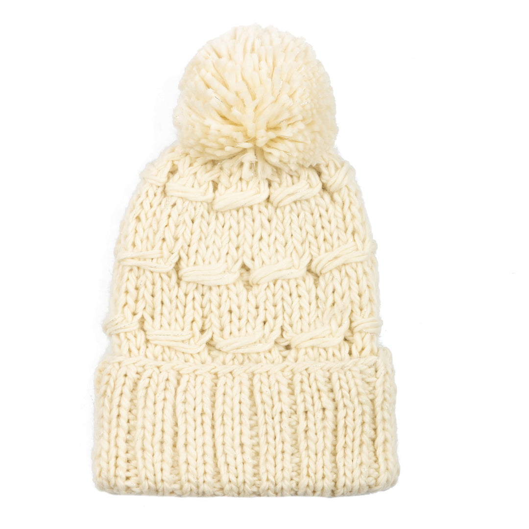Flurry - Chunky Yarn Cuffed Beanie W/ Pom [KNH8025]