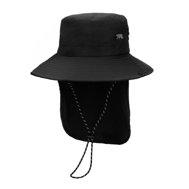Outdoor Boonie Hat with Neck Flap and Adjustable Chin Cord