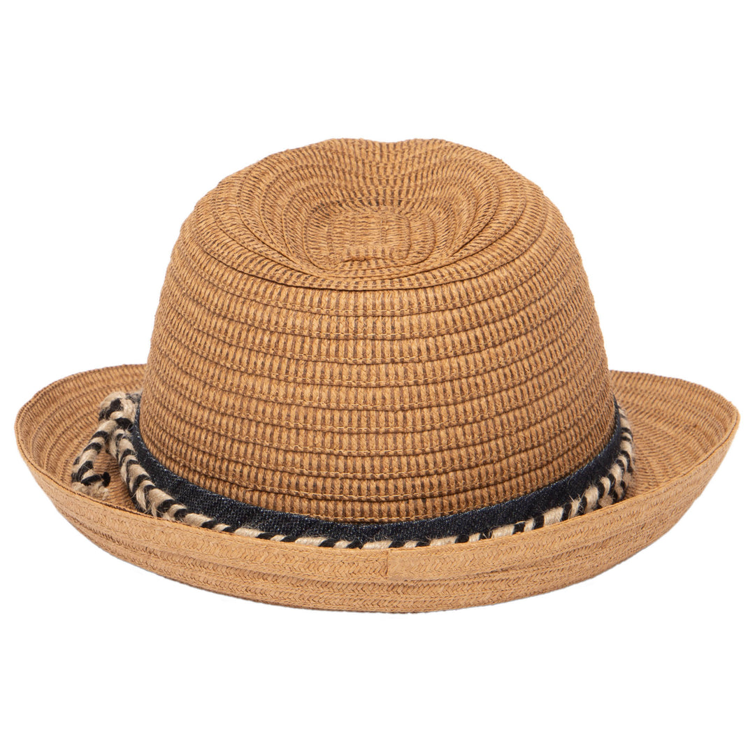 Paperbraid Stingy Brim Fedora with Layered Bands
