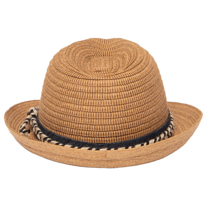 Paperbraid Stingy Brim Fedora with Layered Bands