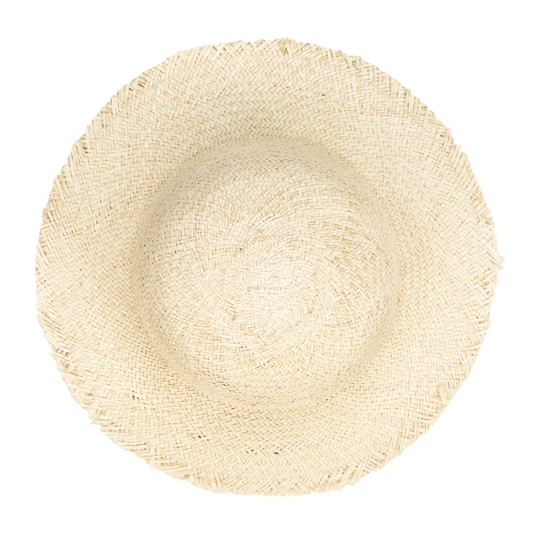 Naturalist - Palm Straw Bucket with Raw Edge