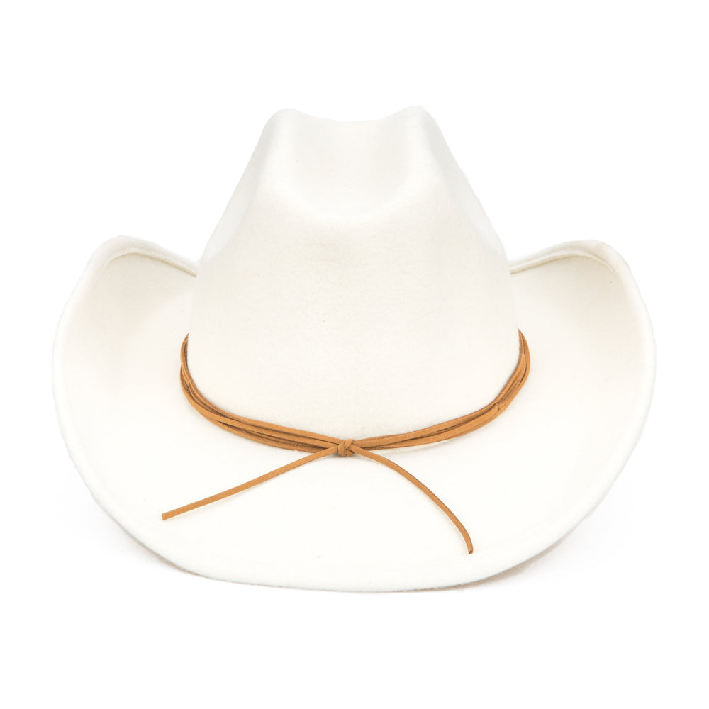 Women's Felt Cowboy Hat with Twisted Faux Leather Band (WFH8100)