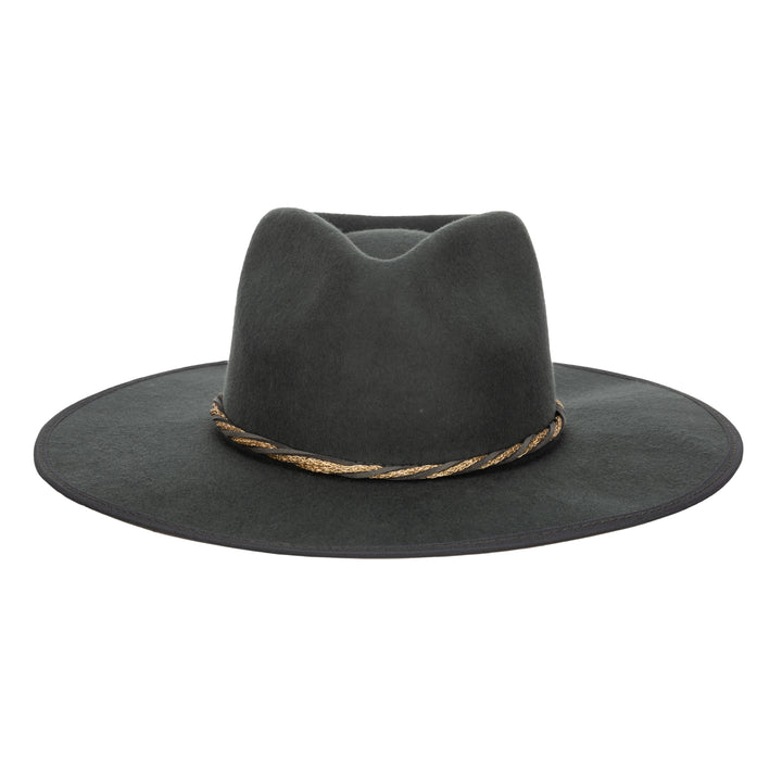 Gold Rush- Wool Felt Fedora W/ Twisted Chain Trim (WFH8229)