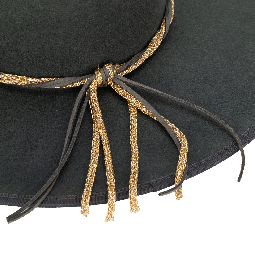 Gold Rush- Wool Felt Fedora W/ Twisted Chain Trim (WFH8229)