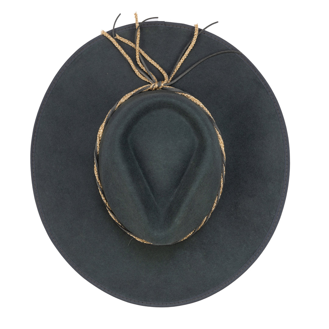 Gold Rush- Wool Felt Fedora W/ Twisted Chain Trim (WFH8229)