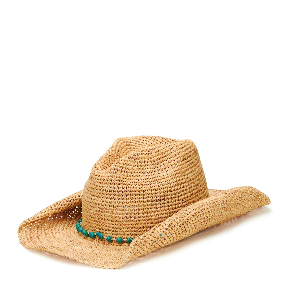COWBOYS - Women's Crocheted Raffia Cowboy With Stone Trim
