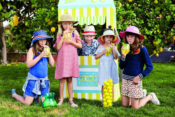 FEDORA - KIDS STRIPED ROLL UP W/ PAINTED PATTERN (UBK2050)