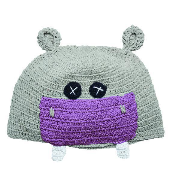 1-2 Toddler Hippo W/ Bow Beanie (DL2535XLPHP)
