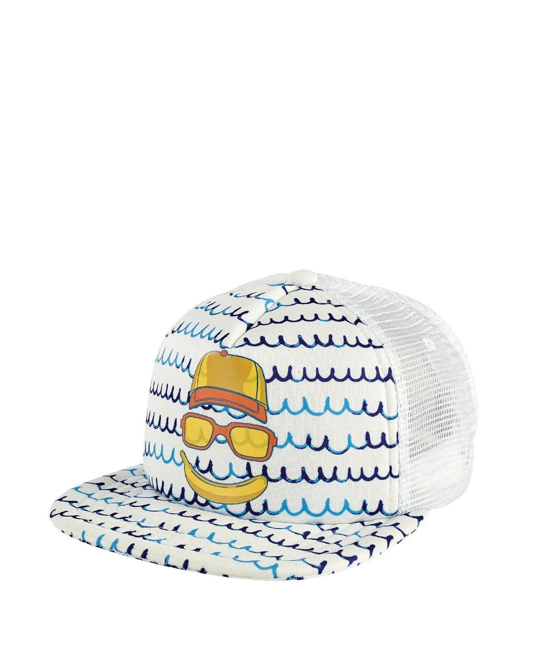 Hats - 3-7 Kid Banana Face Trucker With Sublimated Waves