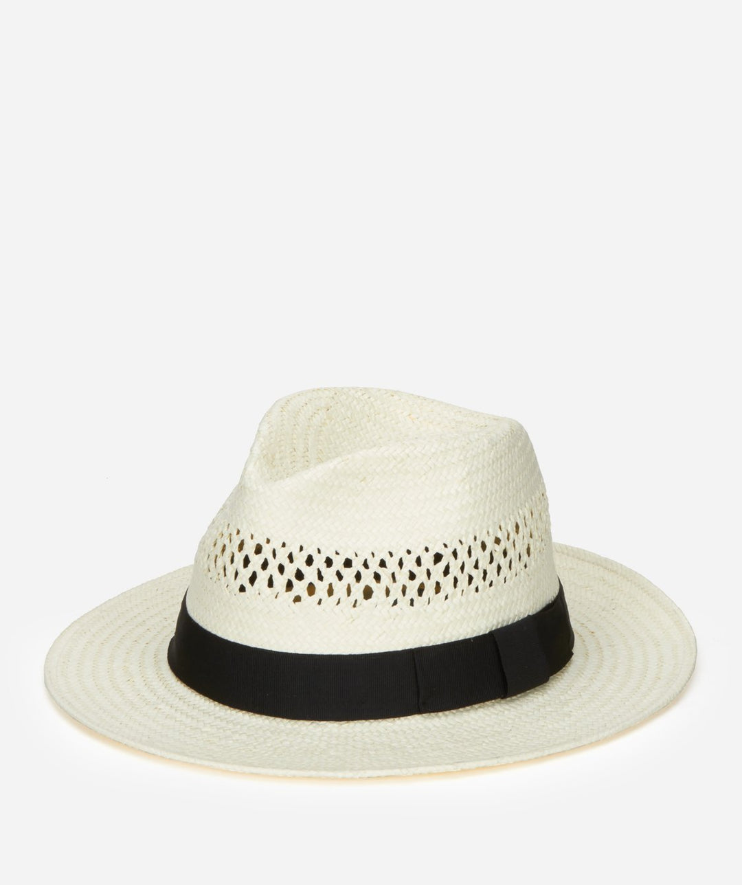 Hats - Men's Woven Paper Fedora With Vented Crown And Stretch Band