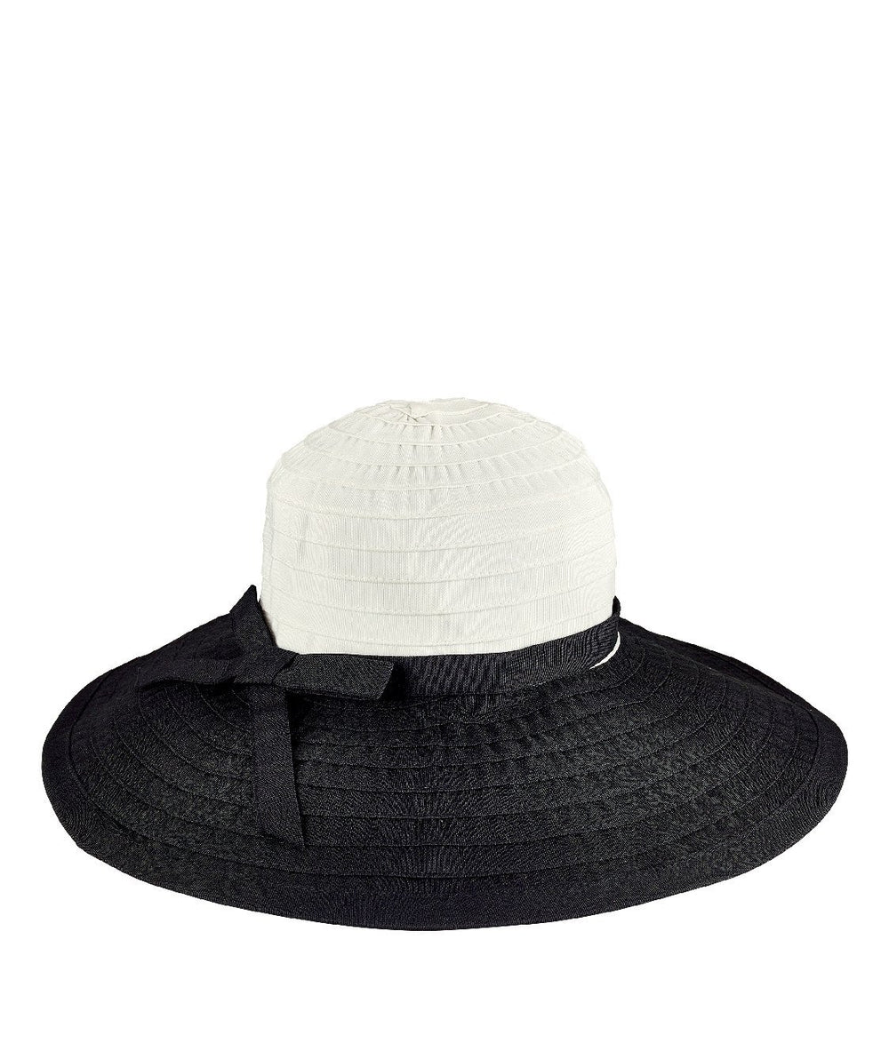 Hats - Women's Large Brim Ribbon Hat With A Bow
