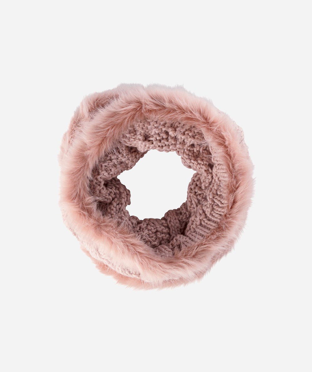 Hats - Womens Cable Knit Snood With Faux Fur