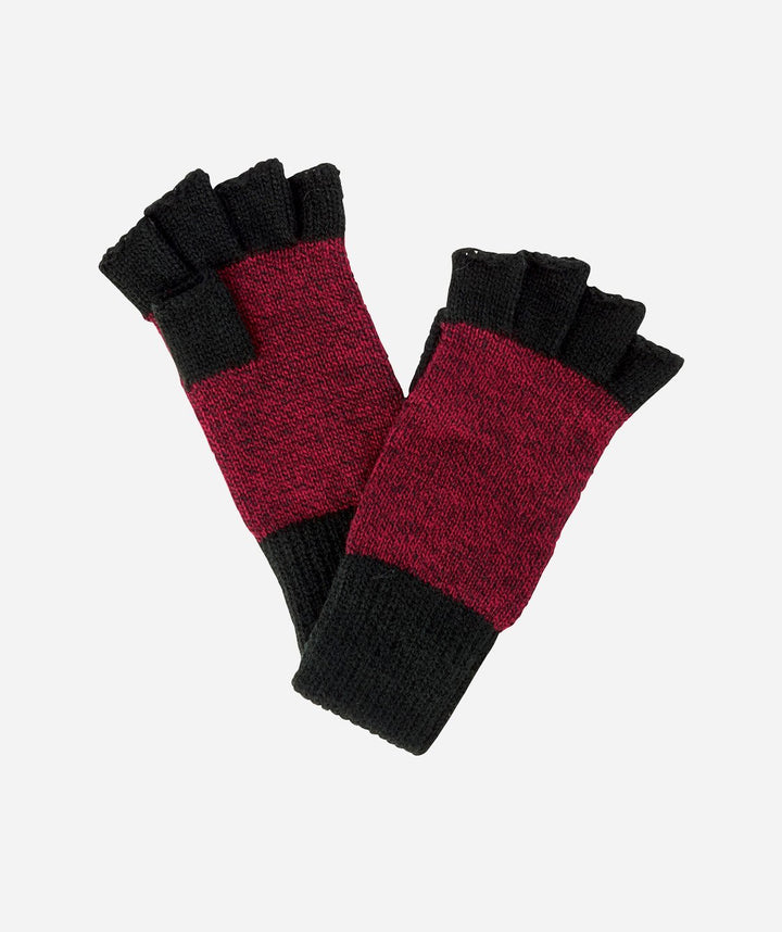 Hats - Womens Marled Yarn Fingerless Gloves With Ribb Cuff