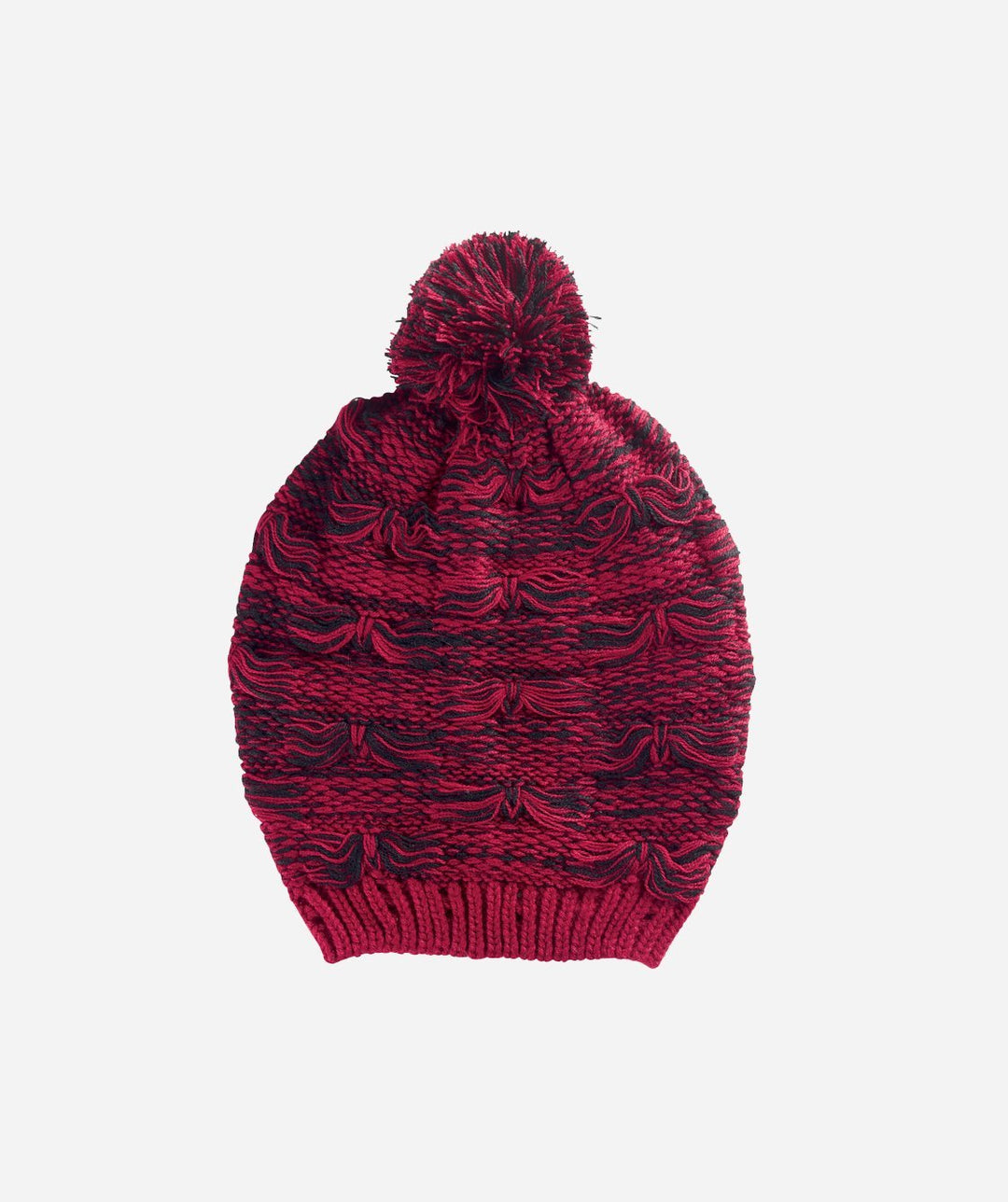 Hats - Womens Oversized Drop Stitch Beanie With Pom