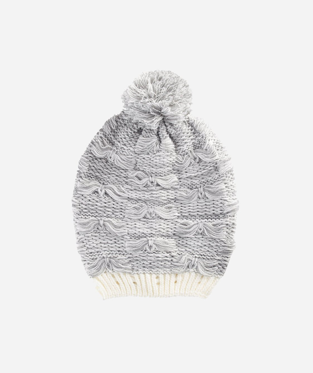 Hats - Womens Oversized Drop Stitch Beanie With Pom