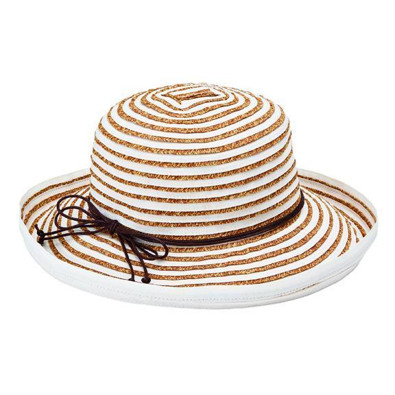 KETTLE BRIM - WOMENS RIBBON PAPERBRAID STRIPE KETTLE BRIM