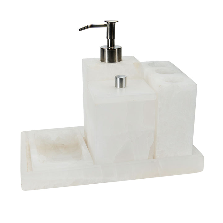 White Marble Bathroom Set of Five (5) - (BSH5021)