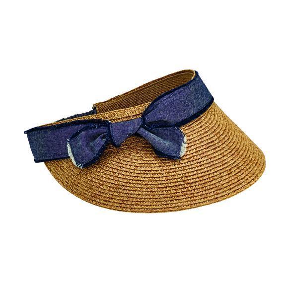 Visor - Women's Visor With Chambray Bow Trim